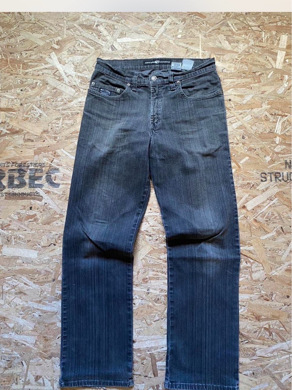Point Zero Men's Dark Gray Straight-Leg Jeans
